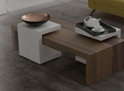 Couchtisch Set Walnuss Natur Wohnzimmermöbel Beistelltische Modern Neu